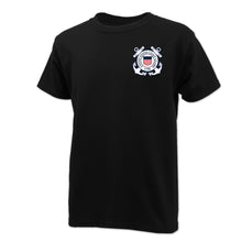 Load image into Gallery viewer, Coast Guard Seal Youth Left Chest T-Shirt