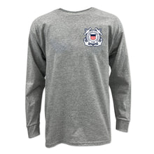 Load image into Gallery viewer, Coast Guard Seal Youth Left Chest Long Sleeve T-Shirt