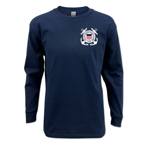 Coast Guard Seal Youth Left Chest Long Sleeve T-Shirt