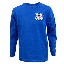 Load image into Gallery viewer, Coast Guard Seal Youth Left Chest Long Sleeve T-Shirt