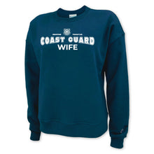 Load image into Gallery viewer, Coast Guard Champion Wife Ladies Crewneck (Navy)