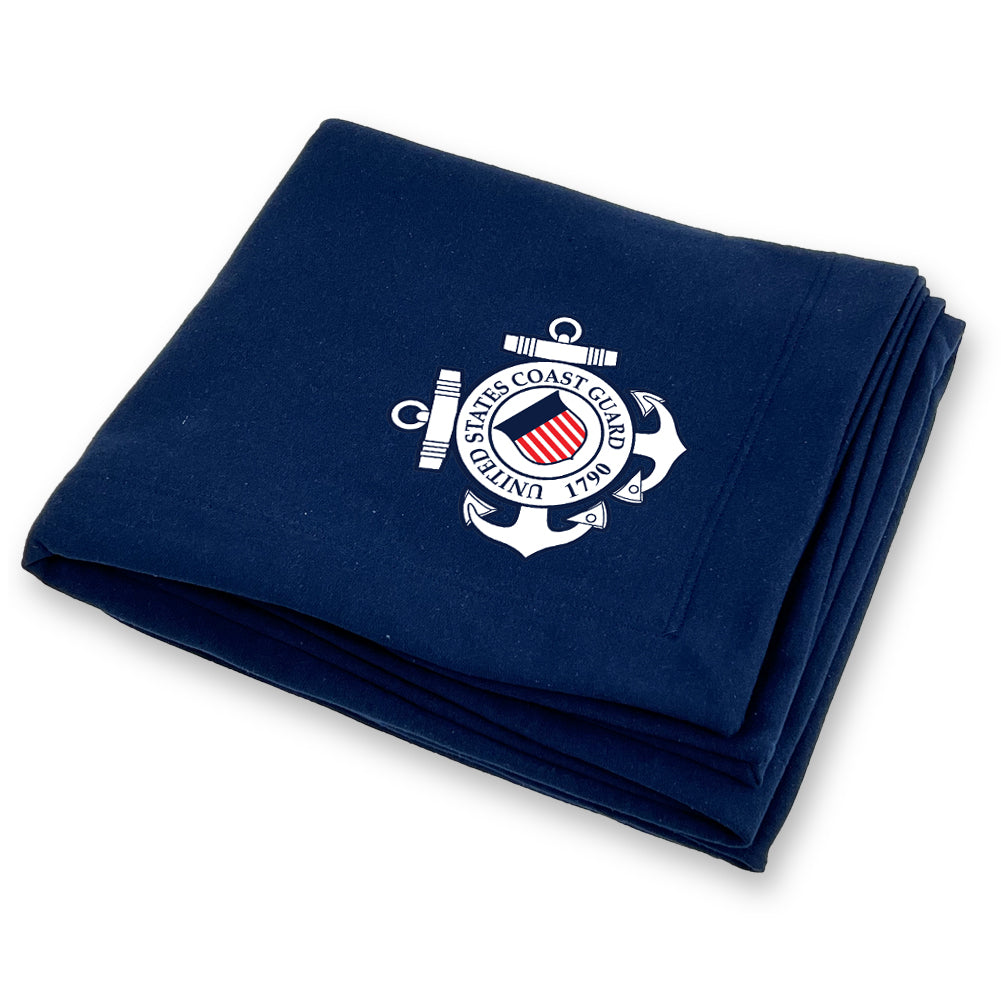 Coast Guard Seal DryBlend Fleece Stadium Blanket (Navy)