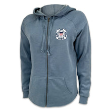 Load image into Gallery viewer, Coast Guard Seal Ladies Full Zip Hood (4 colors available)