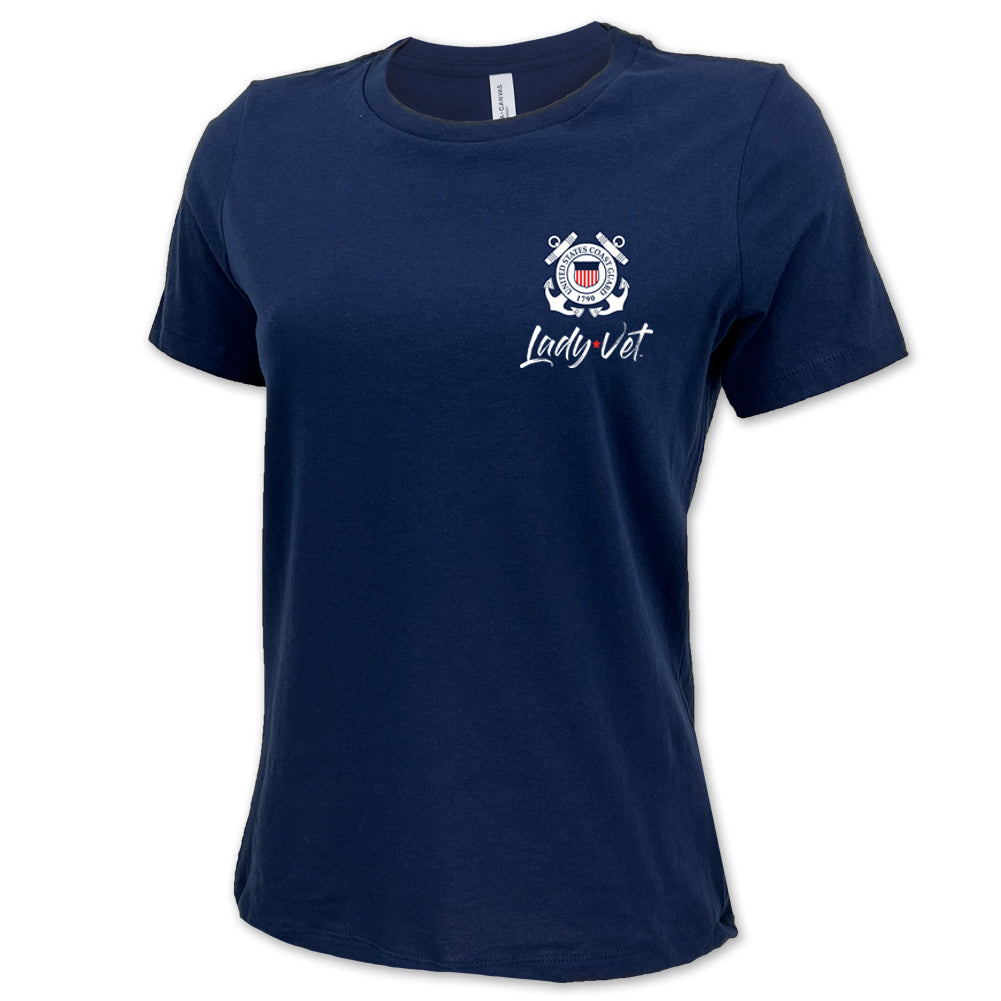 Coast Guard Lady Vet Left Chest Logo Ladies T-Shirt