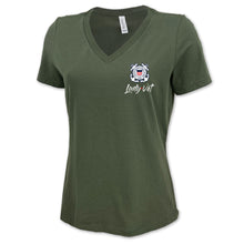 Load image into Gallery viewer, Coast Guard Lady Vet Left Chest Logo V-Neck T-Shirt