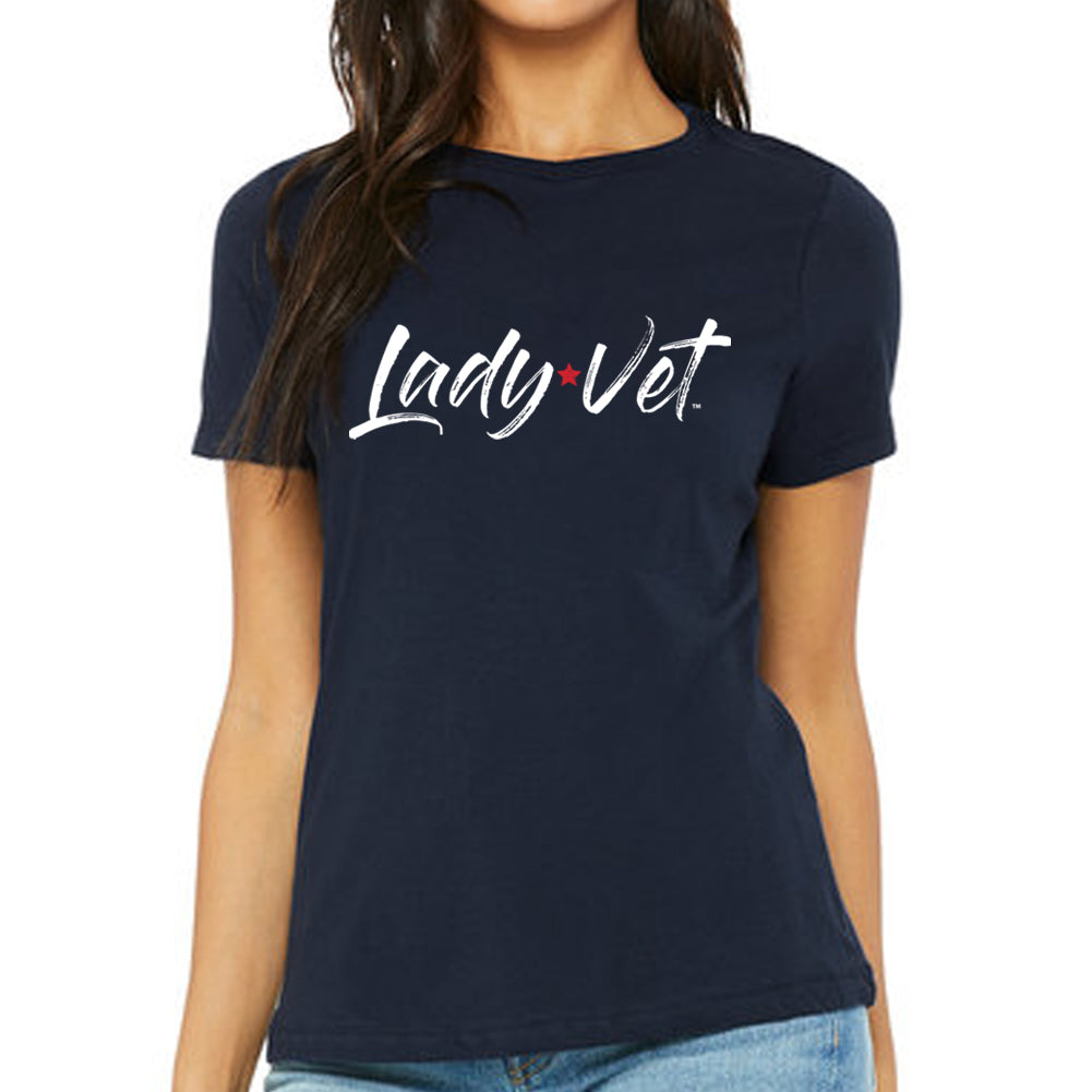 Coast Guard Lady Vet Full Chest Logo Ladies T-Shirt