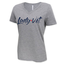 Load image into Gallery viewer, Coast Guard Lady Vet Full Chest Logo V-Neck T-Shirt