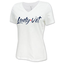 Load image into Gallery viewer, Coast Guard Lady Vet Full Chest Logo V-Neck T-Shirt