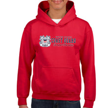 Load image into Gallery viewer, Coast Guard Semper Paratus Chest Print Youth Hood