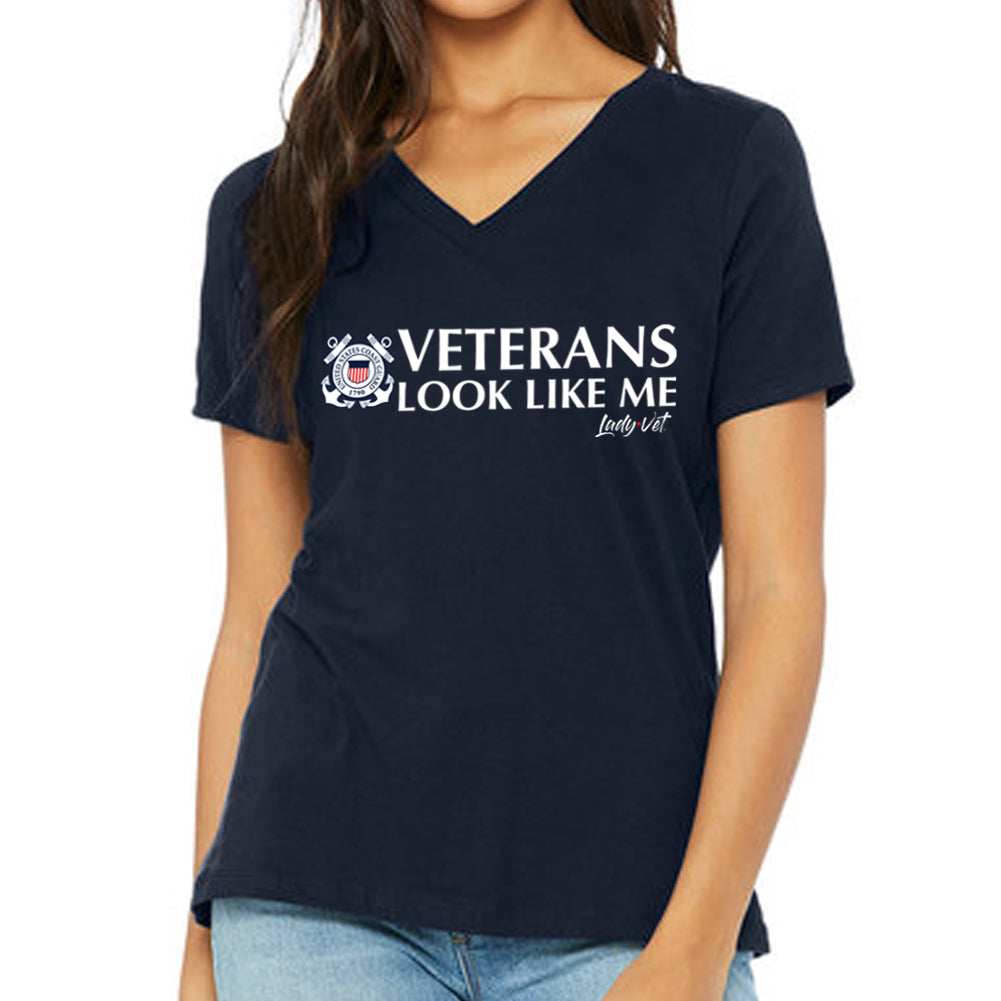 Coast Guard Vet Looks Like Me V-Neck T-Shirt