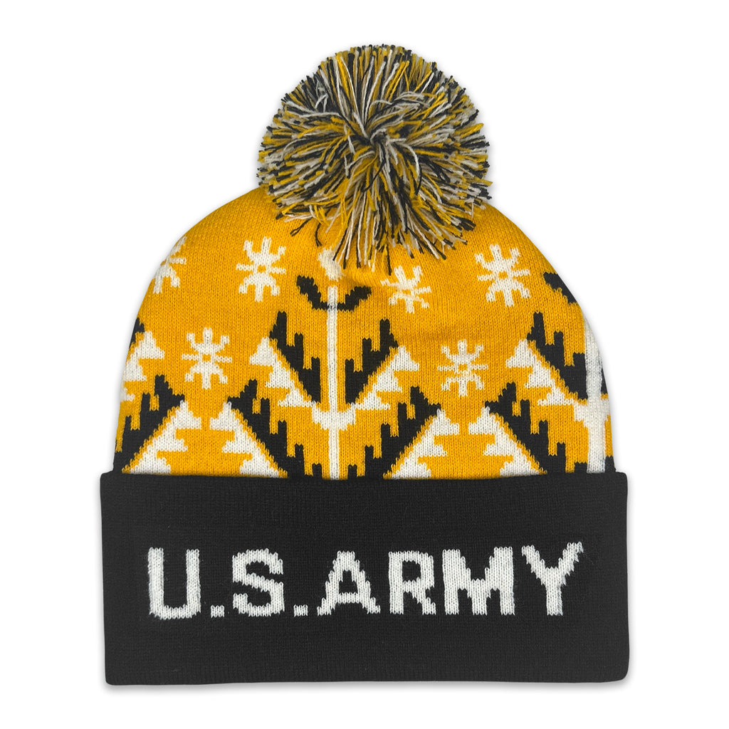 Army Star Knit Pom Beanie