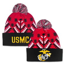 Load image into Gallery viewer, Marines EGA Knit Pom Beanie