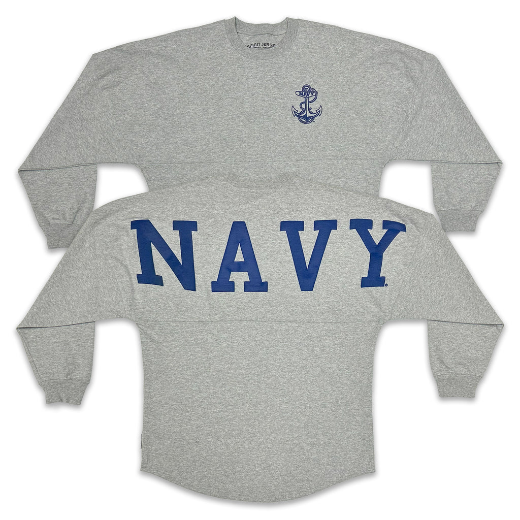 Navy Anchor Original Crew Neck Spirit Jersey (Heather Grey)