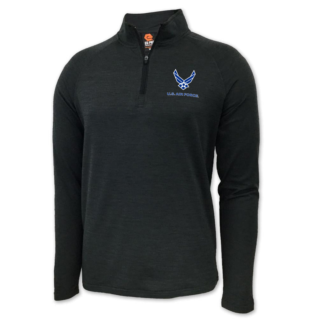 Air Force Wings Logo Performance 1/4 Zip (Charcoal)