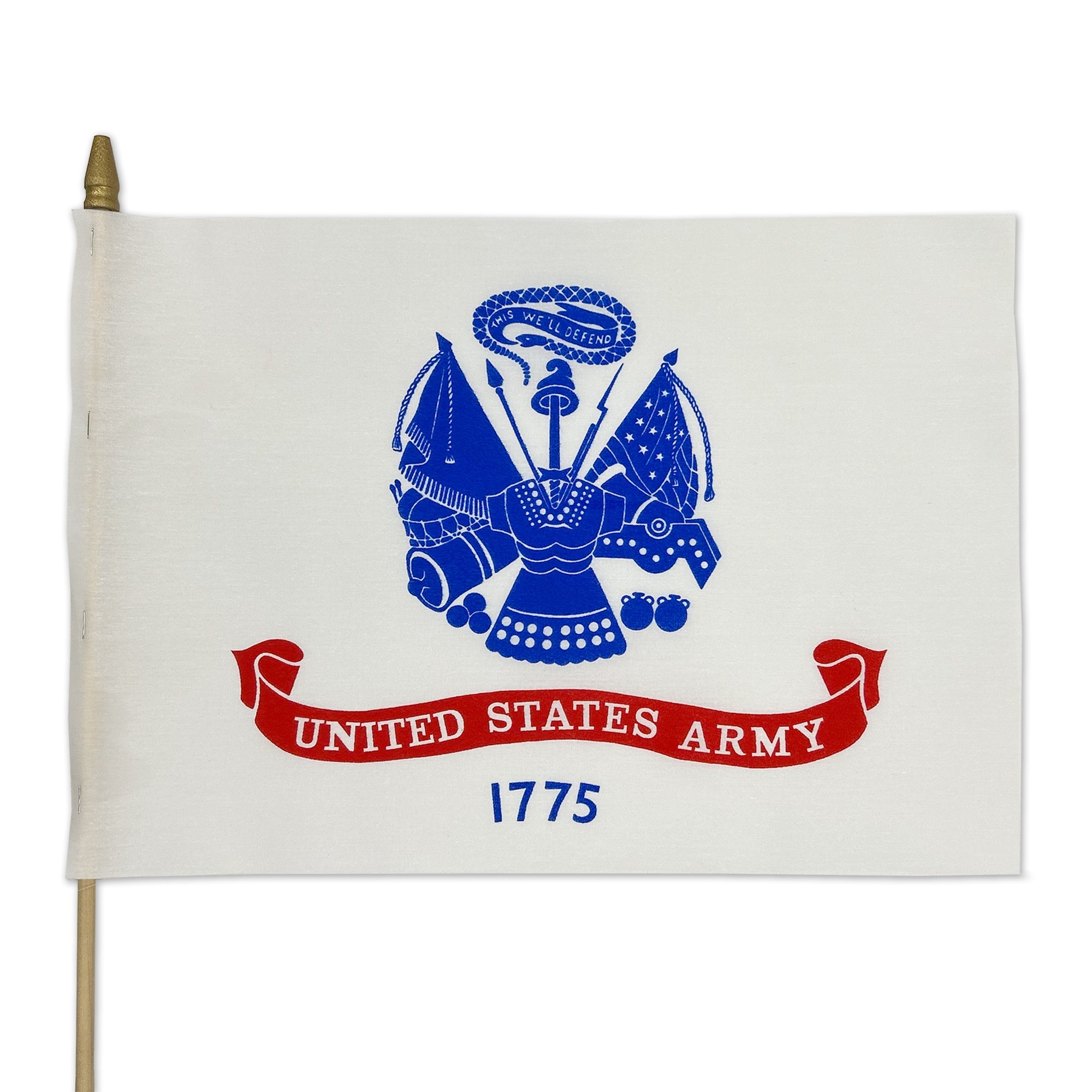 Army 12"x18" Stick Flag (White)