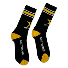 Load image into Gallery viewer, Army Stripe Star Crew Socks (Black)