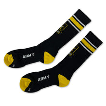 Load image into Gallery viewer, Army Stripe Star Crew Socks (Black)