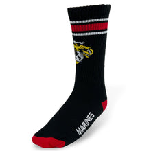 Load image into Gallery viewer, Marines Stripe EGA Crew Socks (Black)