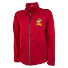 Load image into Gallery viewer, Ladies Embroidered EGA Full Zip Fleece Jacket (Red)