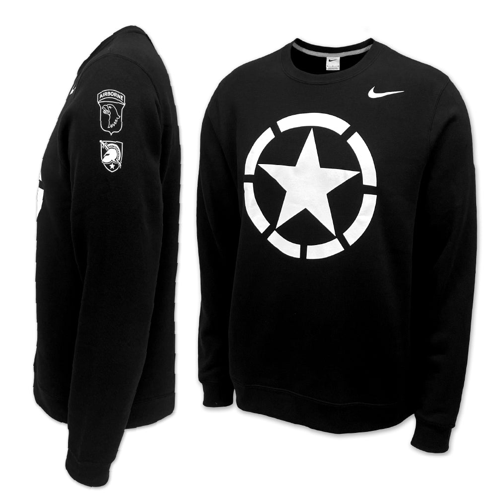 Army Nike 2024 Rivalry Airborne Star Club Fleece Crewneck Black MD