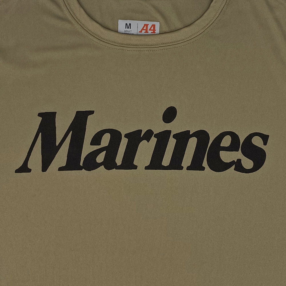 Marines Logo Core Performance Long Sleeve T (Olive)