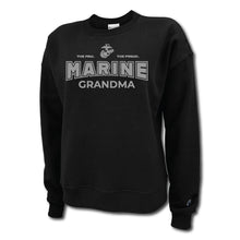 Load image into Gallery viewer, Marines Grandma Ladies Crewneck (Black)