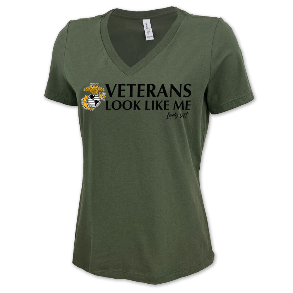 Marines Vet Looks Like Me V-Neck T-Shirt