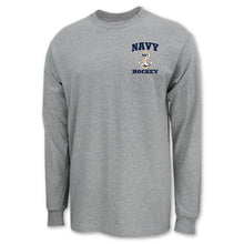 Load image into Gallery viewer, Navy Anchor Hockey Long Sleeve T-Shirt