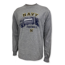 Load image into Gallery viewer, Navy Midshipmen Football Long Sleeve T-Shirt (Graphite)