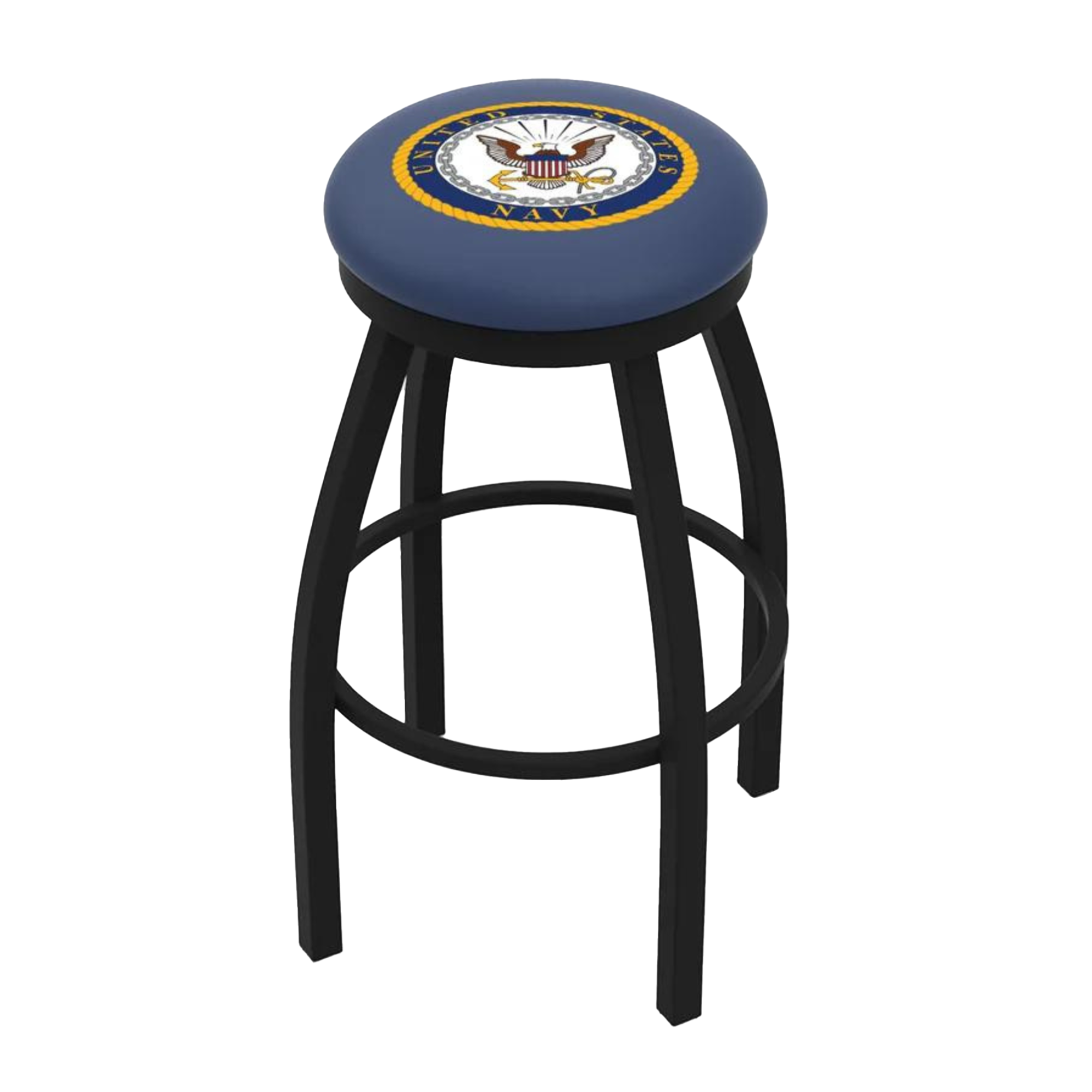 Navy Eagle Swivel Stool (Black Finish)