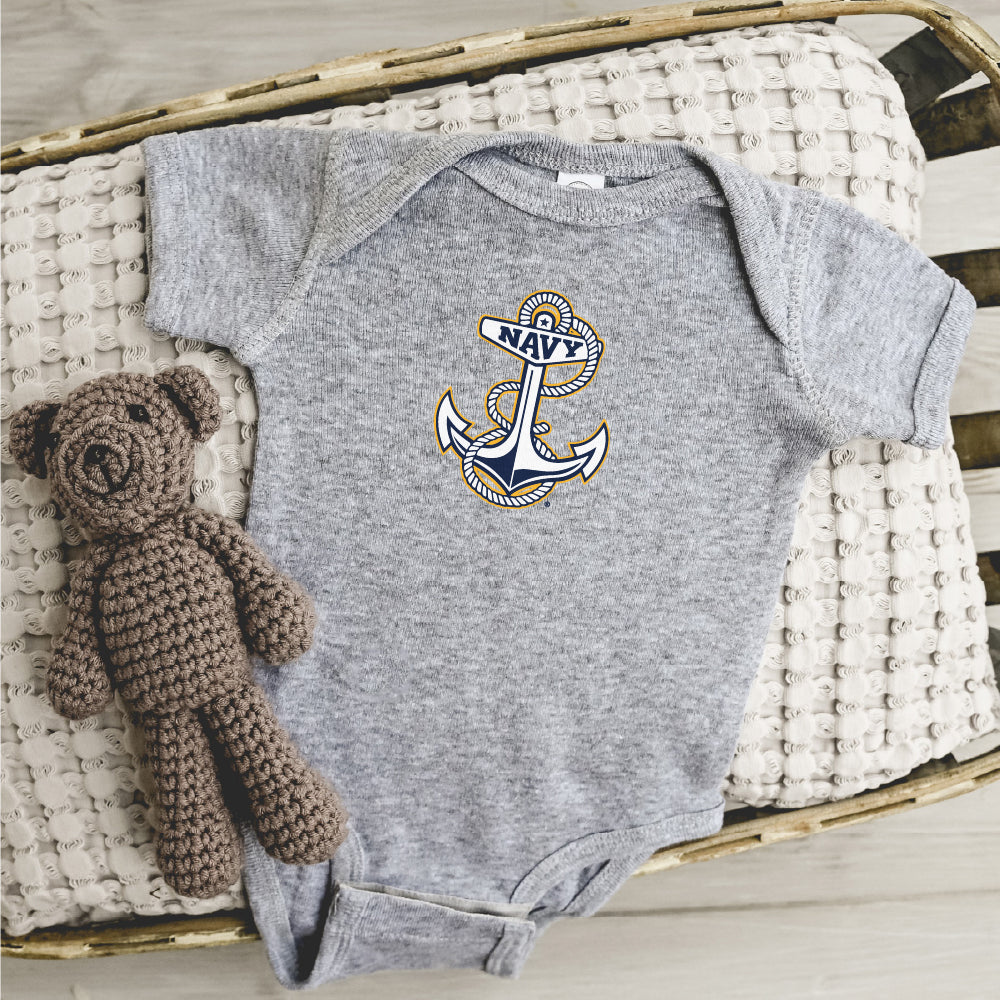 Navy Anchor Logo Infant Romper