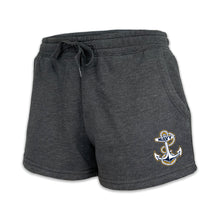 Load image into Gallery viewer, Navy Anchor Ladies Fleece Shorts (4 colors available)