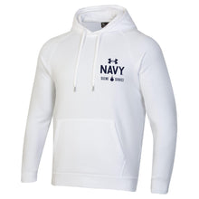 Load image into Gallery viewer, Navy Under Armour Anchor Silent Service Performance Cotton Hood (White)