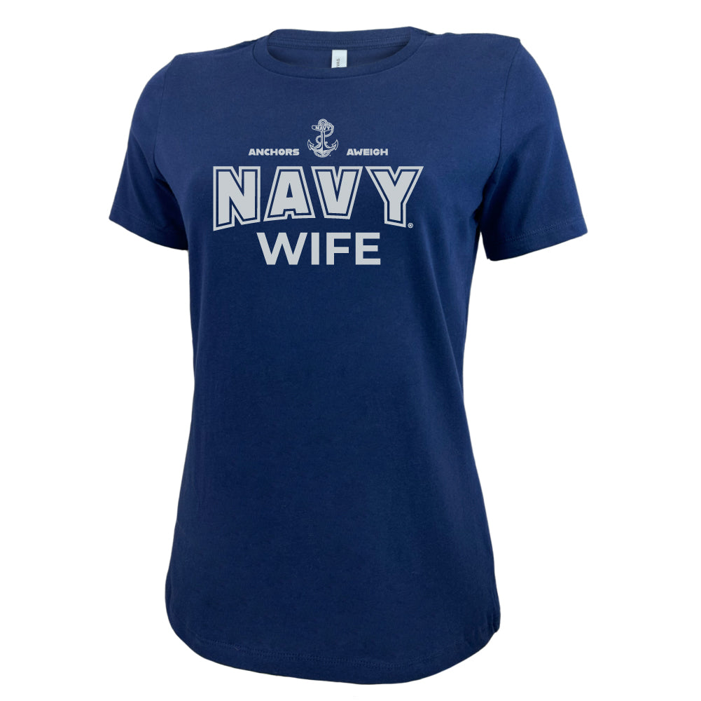 Navy Wife Ladies T-Shirt (Navy)