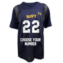 Load image into Gallery viewer, Youth Navy Under Armour Football Custom Jersey