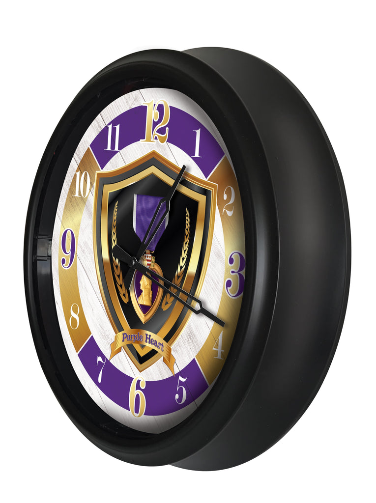 Purple Heart Indoor/Outdoor LED Wall Clock*