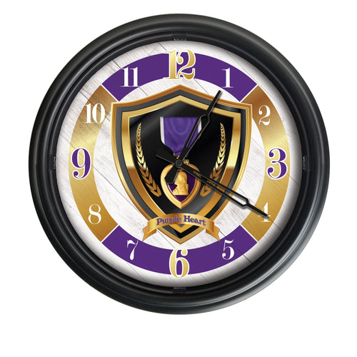 Purple Heart Indoor/Outdoor LED Wall Clock*