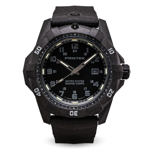 ProTek USMC Carbon Composite Dive Watch - Carbon/Blackout (Black Band)*