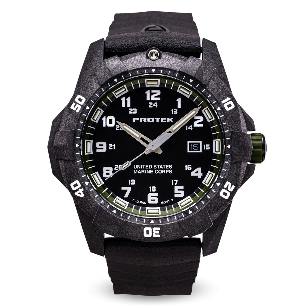 ProTek USMC Carbon Composite Dive Watch - Carbon/Black/Green (Black Band)*