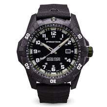 Load image into Gallery viewer, ProTek USMC Carbon Composite Dive Watch - Carbon/Black/Green (Black Band)*