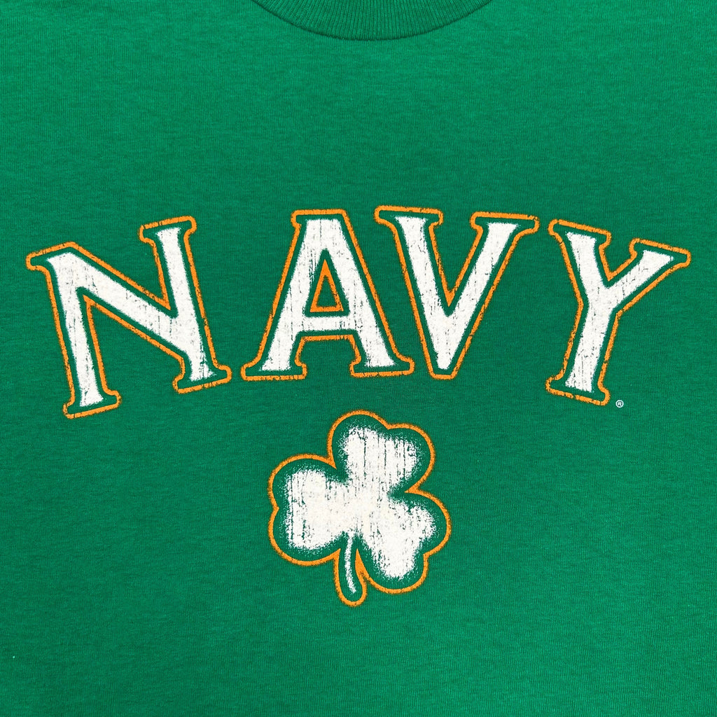 Navy Distressed Shamrock T-Shirt (Kelly Green)