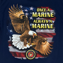 Load image into Gallery viewer, Marines Once A Marine Always A Marine Eagle T-Shirt (Navy)