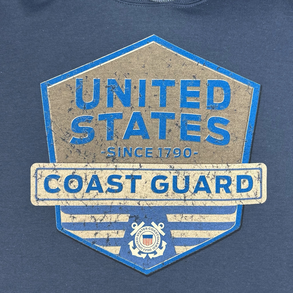 Coast Guard Distressed Hexagon Shield Hood (Indigo)