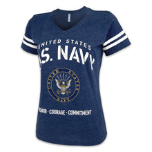 Load image into Gallery viewer, United States Navy Ladies Stencil T-Shirt (Navy)