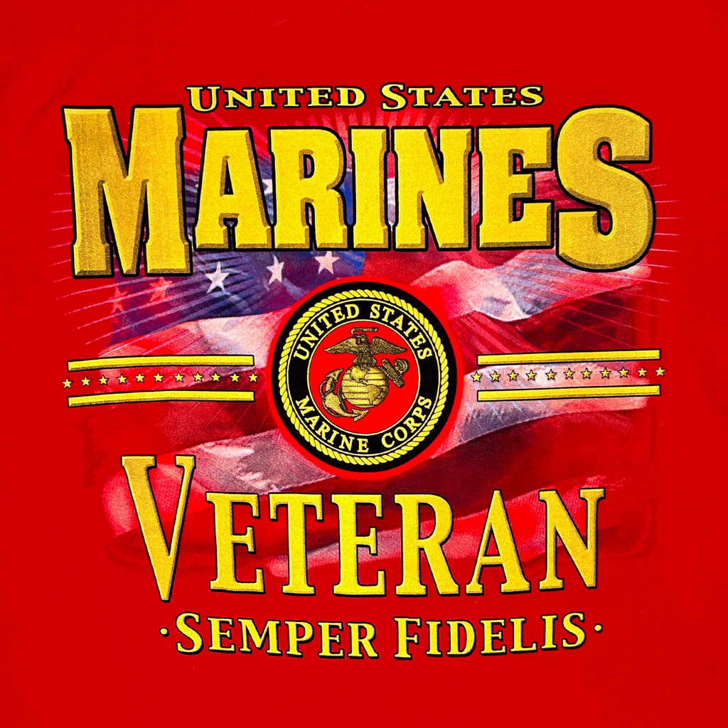 Marines Veteran Star Band T-Shirt (Red)