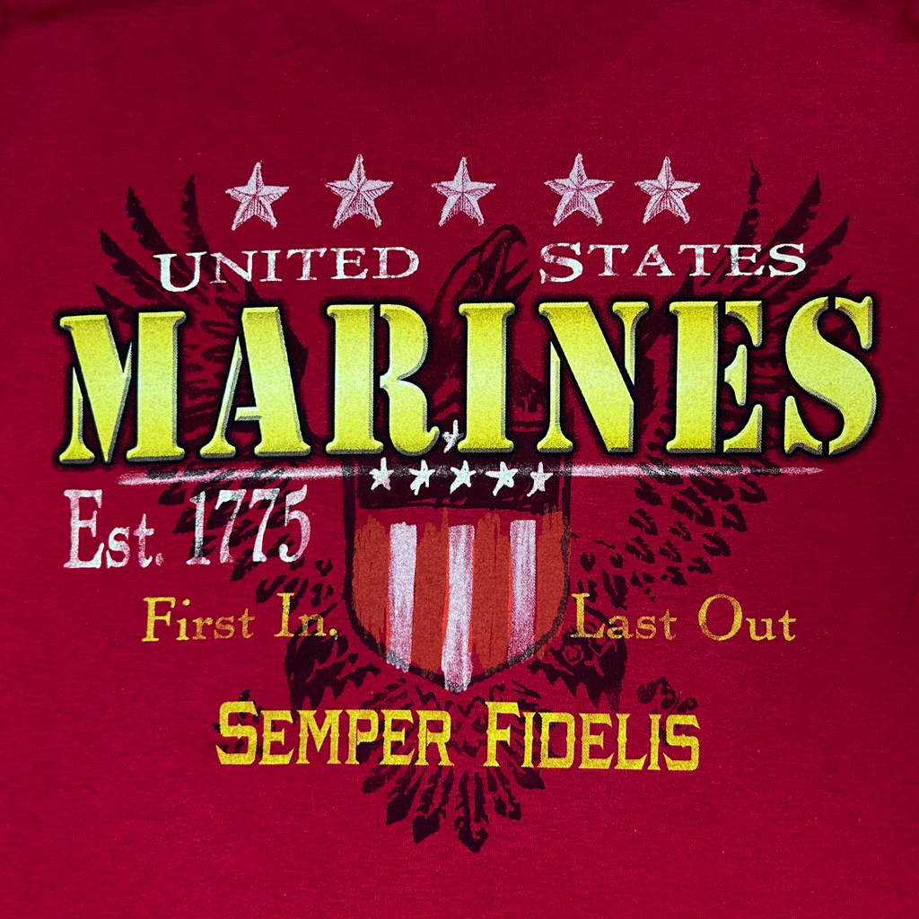 United States Marines Shield Grunge T-Shirt (Red)