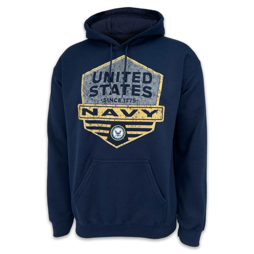 Navy Distressed Hexagon Shield Hood (Navy)