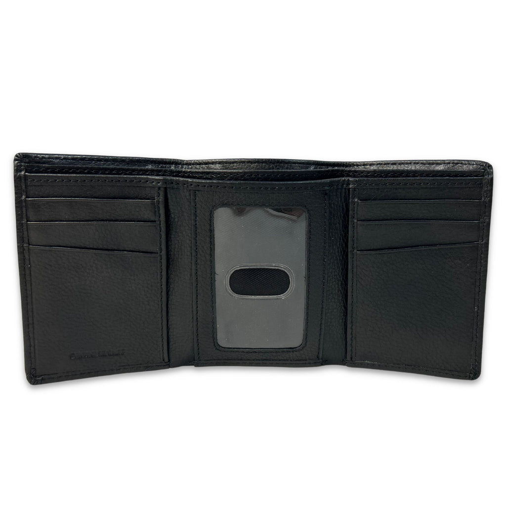 Navy Embossed Trifold Wallet