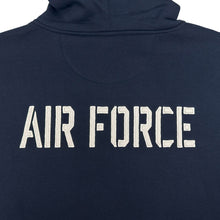 Load image into Gallery viewer, Air Force Wings Tackle Twill Embroidered Fleece Full Zip Hood (Navy)