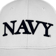 Load image into Gallery viewer, Navy Under Armour Jolly Roger Hat (White)